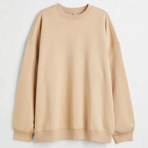 เสื้อสเวตเตอร์สวมหัวคอกลมโอเวอร์ไซส์ของผู้หญิงเสื้อสเวตเชิ้ตแบบกำหนดเองพิมพ์ลายสีพื้น - Product Image 6