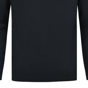 Wholesale 100% Cotton Men's Mock Neck <b>Sweater</b> Brown Stripe Anti-Wrinkle Breathable Winter Outfit Customizable Front Properties - Product Image 3