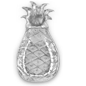 Venta caliente de alta calidad estándar Metal forma de piña plato para servir alimentos fiestas interiores mesa de comedor bandeja decorativa o hogar - Product Image 1