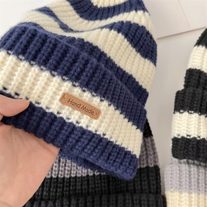Wholesale Custom Patch Fashion <b>Strip</b> Beanie Jacquard Knitted Caps Beanie Unisex for Men Winter Knitted <b>Hats</b> 2026 - Product Image 6