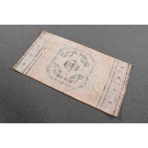 Tapis de 2,2 x 4 pieds, tapis turc vintage, tapis blanc à pois bleus - Product Image 2