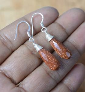 Red Sunstone 925 Sterling Silver Long Drop <b>Earrings</b> Handmade Gemstone Jewelry Women Fashion <b>Dangle</b> Gift - Product Image 4