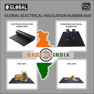 GLOBAL PREMIUM Tapis en caoutchouc électrique à carreaux, épaisseur 12mm (noir, 1 Mtr X 2 Mtr) - 1 Pc/Tapis en caoutchouc isolant - Product Image 6