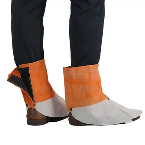 Chaussures de protection pour soudeurs en cuir de vachette fendu avec logo personnalisé, résistantes aux flammes, excellente protection des pieds - Product Image 2