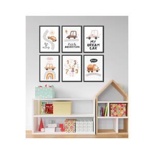 Set di 6 dipinti in MDF per la stanza del ragazzo - Product Image 1