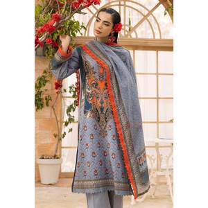 Ensemble de costume en tissu imprimé non cousu gris pour femmes, 3 pièces - Product Image 2