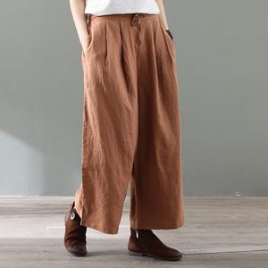 Pantalon d'hiver épais en coton à taille élastique pour femmes, doux, décontracté, coupe régulière, style vintage, séchage rapide, anti-rides. - Product Image 3