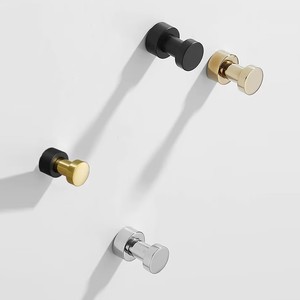 Ensemble de 6 petits crochets muraux en laiton massif avec finition polie pour porte-clés, chapeau et cintre d'accessoires muraux. - Product Image 2