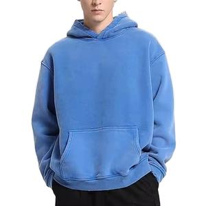 Sudadera con Capucha Unisex FAIABLE, Lavado Ácido, Felpa Gruesa, Algodón Vintage, Sudadera Extra Grande para Hombre y Mujer, Color Sólido - Product Image 2