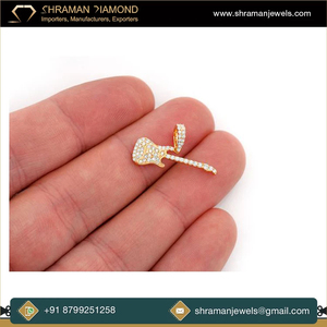 Joyería de Moda de Lujo de Primera Calidad, Guitarra Eléctrica de 0.33 Quilates, Colgante de Diamante Natural en Oro de 14K, Regalo para Hombre o Mujer - Product Image 5
