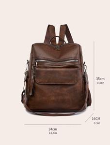 Hot Article Designer Ladies Vintage Mochila de cuero genuino 2017 Vintage Logo Pattern Uso diario Escuela Cómodo Hombro - Product Image 4