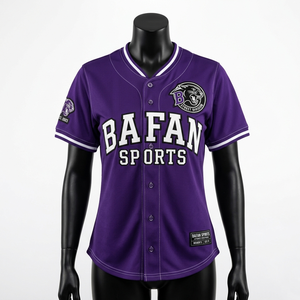Women Baseball Jersey Airflow Polyester <b>Mesh</b> GSM White Grey Contrast Sleeve Panels Custom Logo Breathable Women Baseball Jersey - Product Image 1