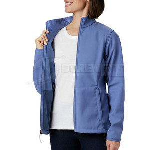 Fashion <b>Lightweight</b> Breathable High Quality <b>Women</b> Softshell Windbreaker <b>Jackets</b> with Zip Stand Collar - Product Image 2