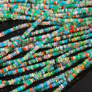 Gran Venta de cuentas de piedras preciosas de ópalo etíope Multi Disco Natural para la fabricación de joyas cuentas de ópalo Welo de fuego de 2,5mm-3 mm - Product Image 3