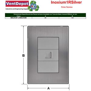 Plaque murale Ethernet, MXILR-002, 2 pièces, prise de données, RJ45 CAT5e, argent, acier inoxydable/PC. - Product Image 4