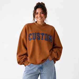 Sudadera Oversize de Cuello Alto para Mujer con Logotipo Personalizado, 100% Algodón, Hombros Caídos, Suave, Estilo Casual Urbano - Product Image 1