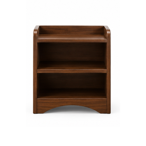Mesa de Noche Moderna de Madera con Compartimentos Abiertos, Mesita de Noche de Madera Maciza para Dormitorio de Hotel o Apartamento - Product Image 2