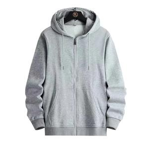 Zipper Hoodies Autumn/Winter Men's 100% Cotton Knitted Long Sleeve Hooded <b>Sweatshirt</b> Fashion Casual Sportwear Loose Fit Clothes - Product Image 5