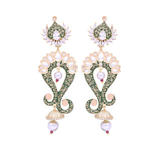 Pendientes chapados en oro mate AD, pendientes de oro AD tradicionales, exportación de joyería de imitación antigua, proveedor de joyería de moda personalizada. - Product Image 2