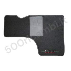 Tapis de sol génériques FIAT 500 126 EPOCA, ensemble de 4 pièces en noir avec script personnalisé en latex antidérapant 3D '500 NUOVA' - Product Image 1