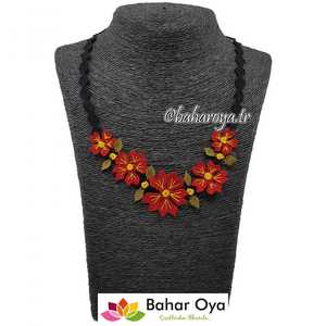 İğne Oyası Bahçe Çiçeği Kolye Sarı-Kırmızı Moda Başarıyla Tasarlanmış Collares de moda - Product Image 1