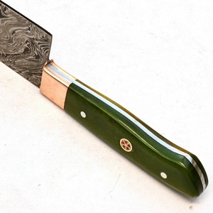 มีดทำครัวเหล็กดามัสกัสมือจับทำจากทองเหลืองแบบแข็งด้ามจับสแตนเลส - Product Image 6