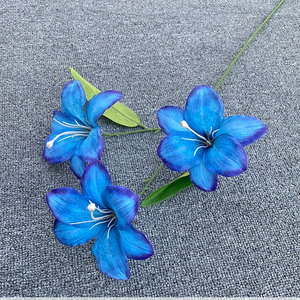 Flores Artificiales de <span class=keywords><strong>Hemerocallis</strong></span> y Lirio de 3 Cabezas para Decoración de Arco de Salón de Bodas - Product Image 1