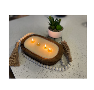 Restaurant Pâte En Bois Bougie Bol Décor De Table pour La Maison Table Festival De Noël Mariage Bougie En Bois Bol - Product Image 2