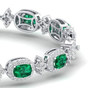 REYES, joyería de diseño de lujo, pulsera de piedras preciosas Esmeralda, joyería de boda brillante para mujer, joyería de plata 925, pulsera exquisita - Product Image 3