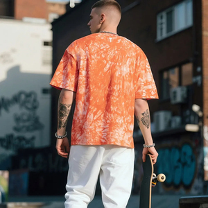 New Arrival Men's Super Quality T Shirt Custom Design Street Style 100% Cotton Hand <b>Knitted</b> Quick Dry <b>Tie</b> Dye T Shirt - Product Image 6