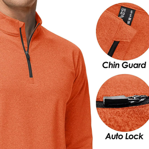 1/4 quart Zip chemise personnalisée de haute qualité Logo hommes coton séchage rapide quart Zip Performance Golf pull jogging porter - Product Image 4