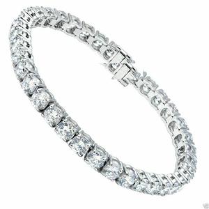Bracelet tennis unisexe en moissanite taille princesse 5,00 carats, style hip-hop, en argent sterling 925, serti en canal, certifié IGI - Product Image 5