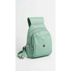 Zaino Leggero in Vera Pelle Dollaro con Manico/Cinghia Staccabile, Uso Quotidiano, Motivo Personalizzato, Cotone Poliestere Verde Menta - Product Image 3