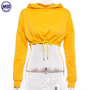 OEM Custom Made Short Body <b>Women's</b> Hooded Crop <b>Top</b> Hoodie Ladies' Casual Print Embroidery Logo - Product Image 2