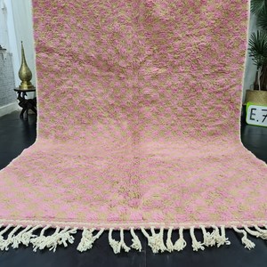 พรมทอมือพิมพ์ลายบล็อกมือดีไซน์เนอร์สีชมพูสวยงามพรมวัสดุคอตตอน100% สำหรับตกแต่งบ้านห้องนั่งเล่น - Product Image 1