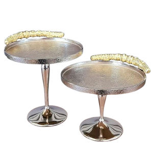 Juego de 2 soportes chapados en oro de acero inoxidable, aluminio, Metal, boda, fiesta, cumpleaños, mejor calidad, soporte para pastel - Product Image 4