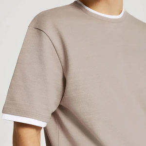 เสื้อยืดผู้ชายผ้าฝ้าย 100% คุณภาพสูง ทรงโอเวอร์ไซส์ สไตล์ลำลอง สำหรับเล่นกีฬา ผ้า Worsted ขายส่ง - Product Image 2