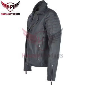 Chaqueta de motociclista clásica de otoño e invierno de estilo callejero para hombre, cuero de PU a la moda con capucha extraíble con patrón de logotipo personalizado - Product Image 2