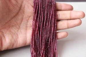 Perles de forme ronde à facettes en grenat du Mozambique à la mode 2-2.5mm janvier perles de pierre de naissance brins pour la fabrication de bijoux collier et bracelet - Product Image 1