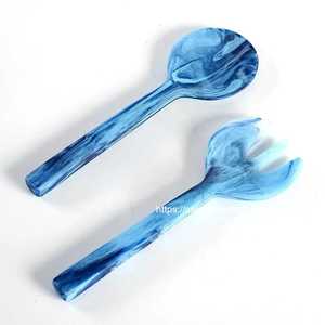Utensilios decorativos de resina para ensalada, tenedor y cuchara hechos a mano, para el hogar juego de cocina, comedor, vajilla para servir o uso de regalo - Product Image 3