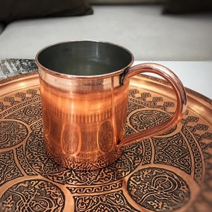 Tasse en cuivre pur la plus vendue tasse de mule de Moscou avec poignée gobelet à cocktail 16 oz. Tasses à boire en cuivre antique - Product Image 4