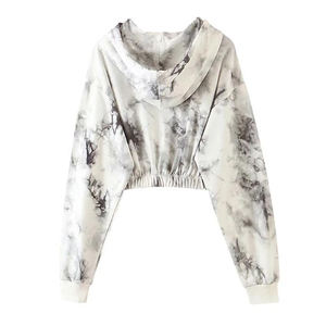 100% Organic Cotton Custom Wholesale <b>Long</b> Sleeve <b>Lady</b> Women <b>Top</b> Breathable Pullover Crop Hoodies for Winter French Terry Style - Product Image 5