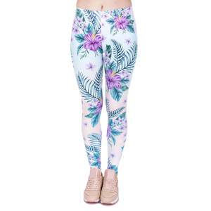 Leggings de yoga pour femmes taille haute de qualité supérieure meilleure qualité impression personnalisée pantalon élastique respirant avec décoration en dentelle - Product Image 4