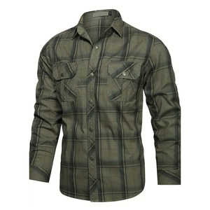 เสื้อเชิ้ตผ้าสักหลาดสไตล์คลาสสิกสำหรับผู้ชายเสื้อผ้าลำลอง - Product Image 6