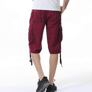 New <b>Mens</b> Designer Twill Denim Cotton <b>Shorts</b> <b>Zip</b> Fly Cargo Pants With Drawstring Hem - Product Image 2