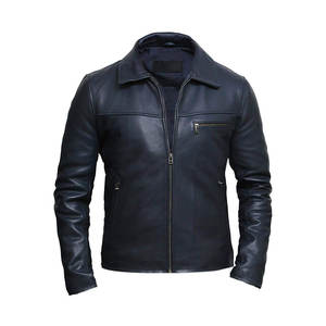 Chaqueta de camionero de cuero de diseño clásico para hombre, ropa de abrigo ajustada de invierno a la moda, chaqueta de camionero de cuero para hombre - Product Image 1