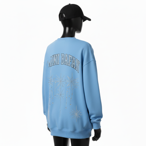 Sudadera Extra Grande para Mujer, Calidad Premium, 300 GSM, Felpa de Algodón y Poliéster, Azul, Corte Holgado, Logotipo Personalizado, Transpirable - Product Image 5