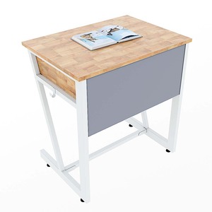 Escritorio de Estudio Individual Moderno VICTOR 02 con Cajón, Patas de Hierro y Madera de Caucho, Requiere Ensamblaje, para Profesores y Aulas-PSD009 - Product Image 4