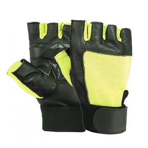 Guantes acolchados personalizados de medio dedo para entrenamiento, culturismo, entrenamiento, guantes de ciclismo, resistencia al corte, hechos de cuero - Product Image 5