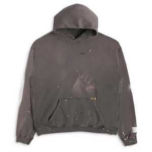 Custom High Quality Streetwear Hoodie Fleece Blank Zip up Vintage Double Layer Pockets Distressed Sun Faded Acid - Product Image 1